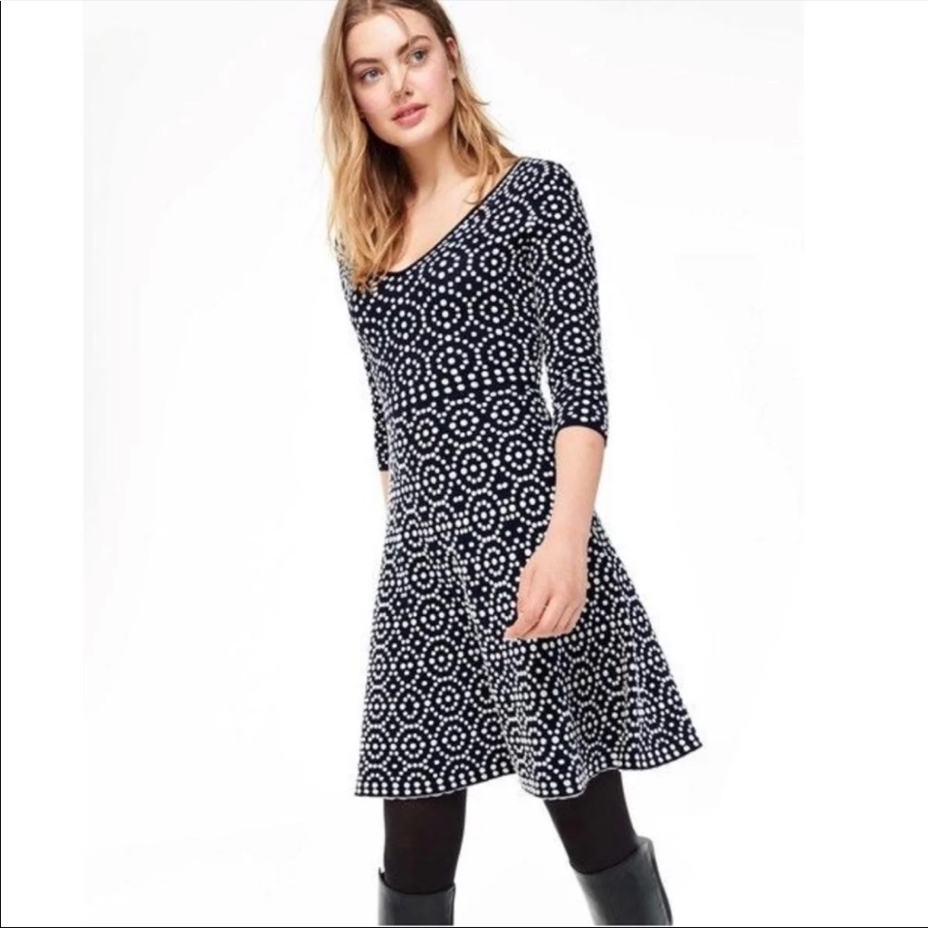 Boden Annabel Geometric Polka Dot Dress